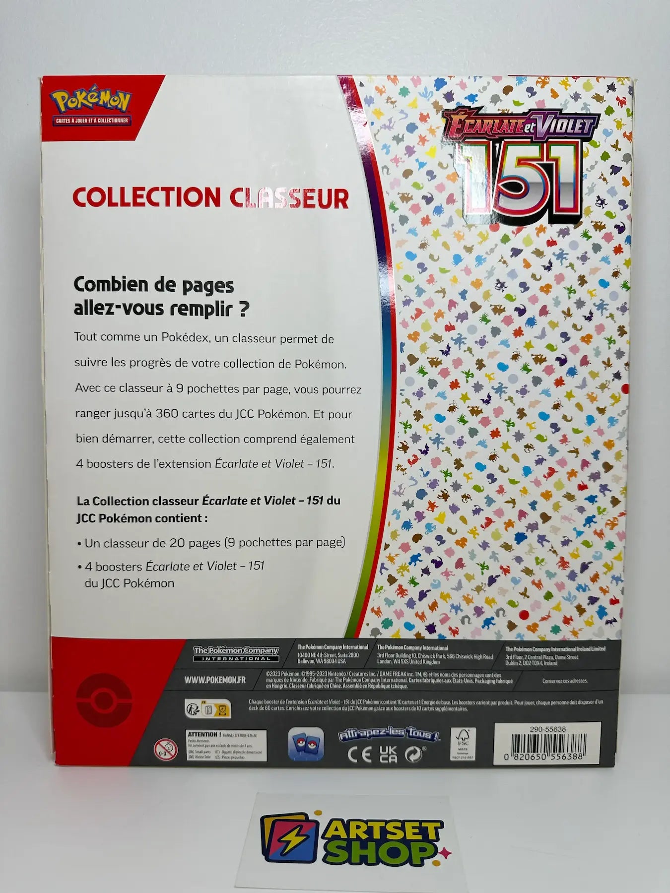 Détail classeur Pokémon 151 montrant les emplacements pour cartes