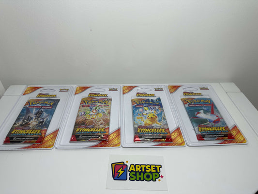 Vue ensemble Artset Boosters Blister EV8 Étincelles Déferlantes - Écarlate et Violet français