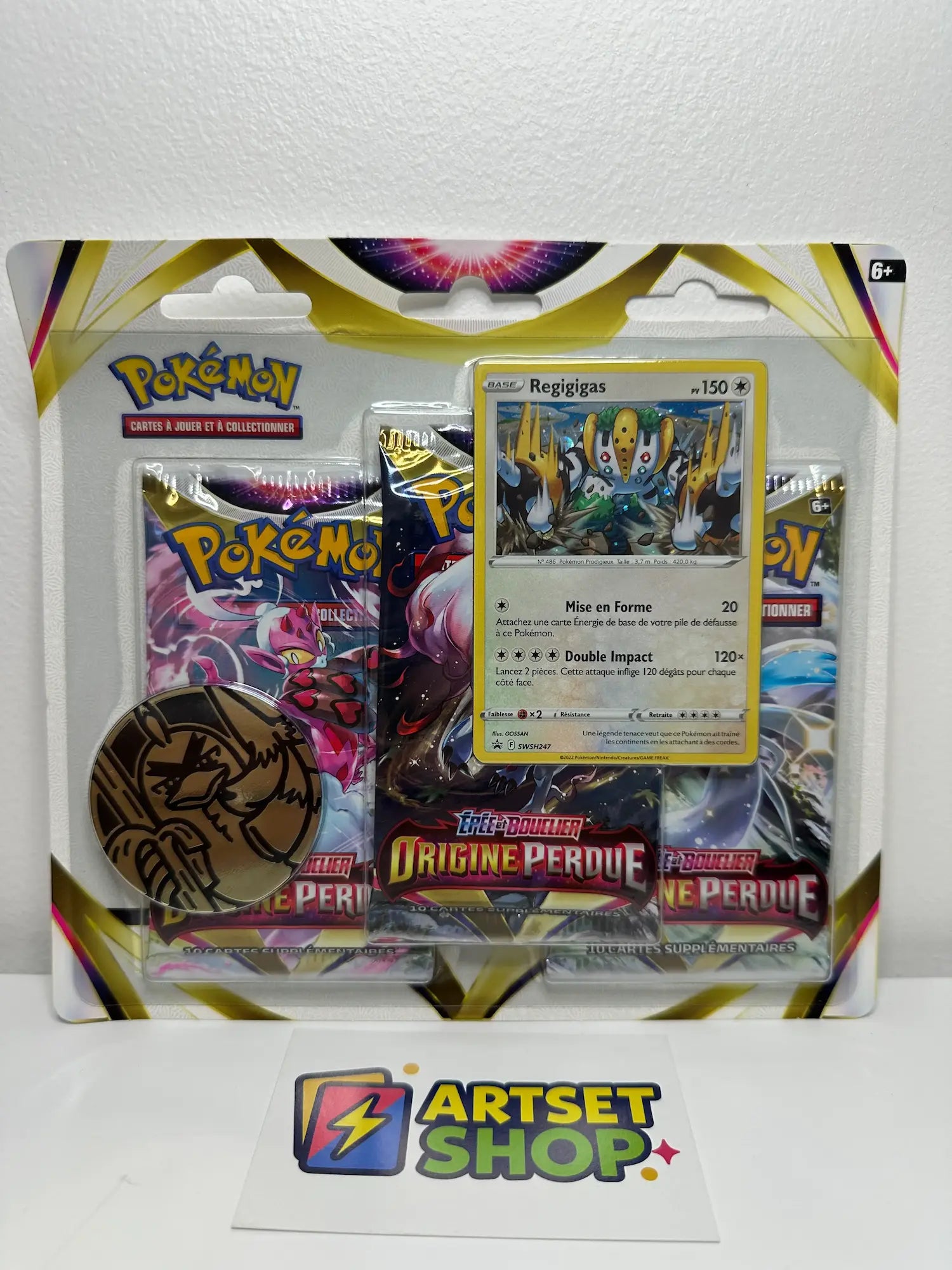 Détail Tripack Pokémon EB11 Origine Perdue Regigigas - Épée et Bouclier français