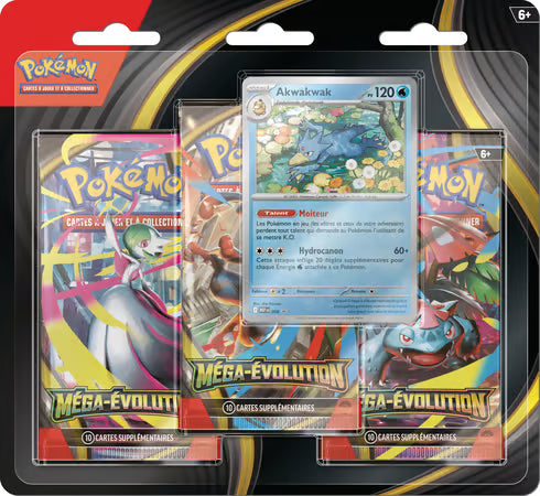 ME01 : Tripack - Akwakwak - Méga-Evolution - FRANCAIS - ARTSET SHOP