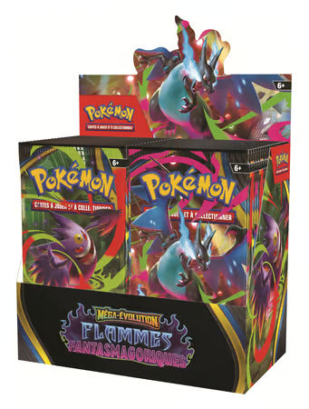 Display de 36 boosters Pokémon Méga-Evolution ME02 Flammes Fantasmagoriques en français