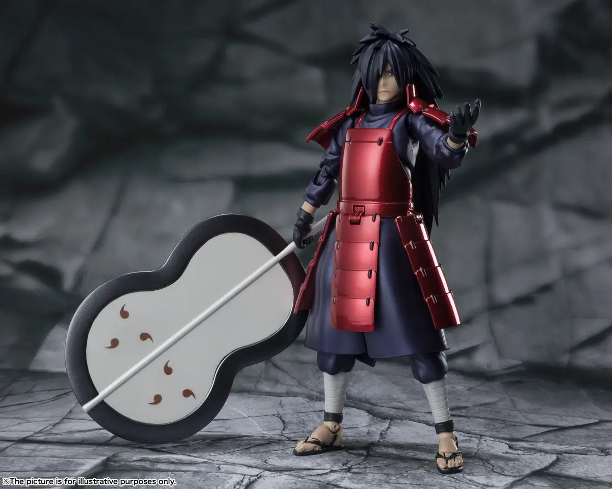 Figurine collector Madara Uchiha chef clan Uchiha Naruto Bandai officielle 150mm