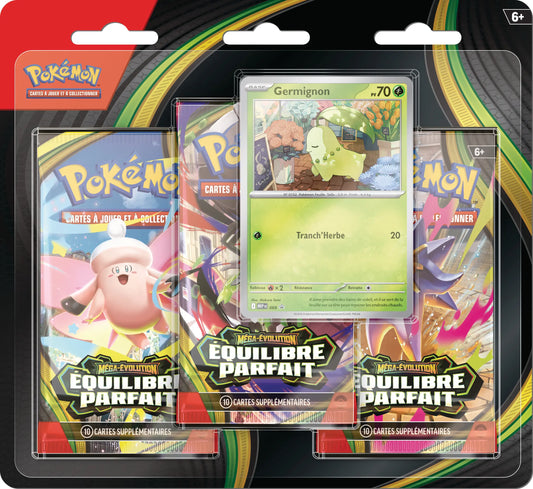 Tripack Pokemon ME03 Germignon Méga-Évolution Équilibre Parfait français