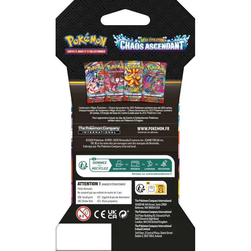 Booster Pokémon ME04 Méga-Évolution Chaos Ascendant Dos du booster – version française