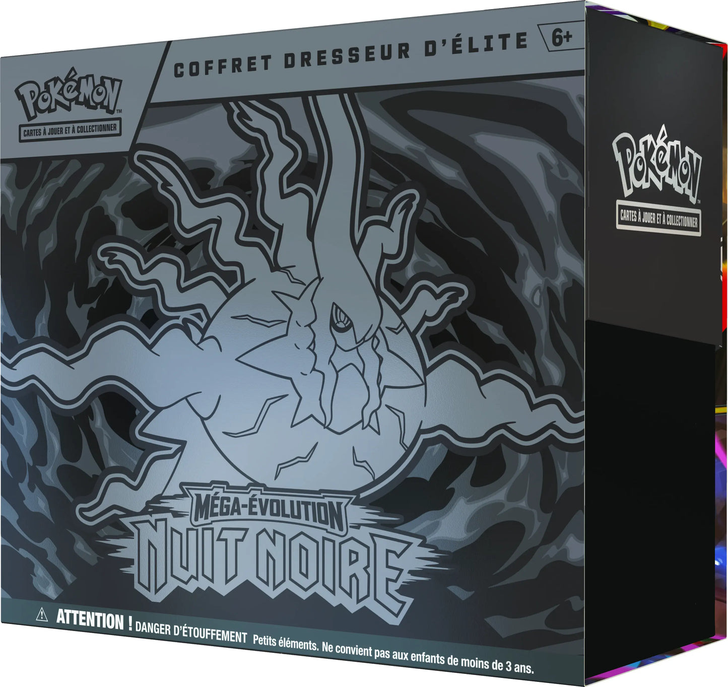 Coffret Dresseur d'Élite Pokémon ME05 Méga-Évolution Nuit Noire - vue droite - français