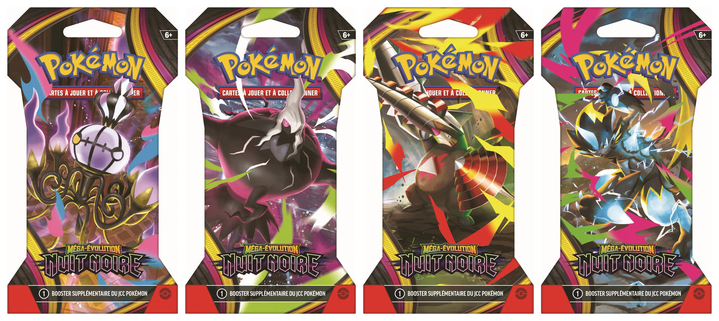 Sleeved Booster Pokémon ME05 Méga-Évolution Nuit Noire - booster sous blister français