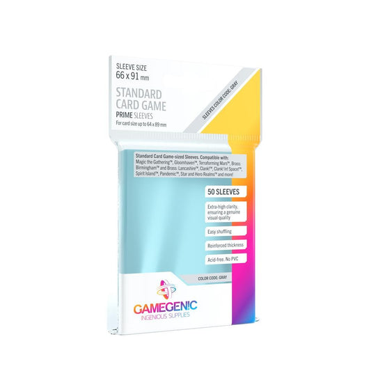 Sachet de 50 protèges-cartes Prime Sleeves transparents 66x91mm pour cartes standard