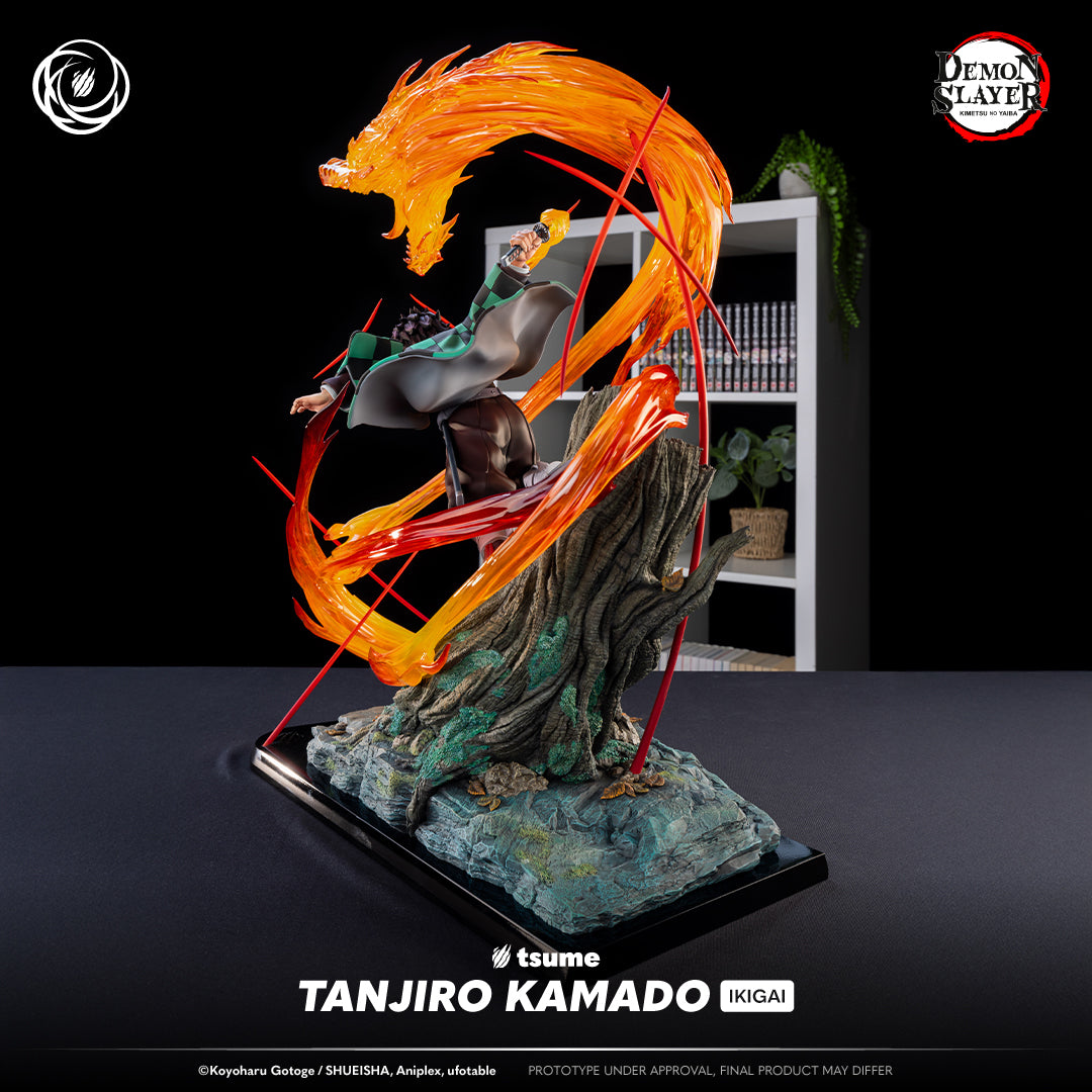 Statue Tsume Tanjiro Kamado Ikigai vue arrière résine 1/6 Demon Slayer