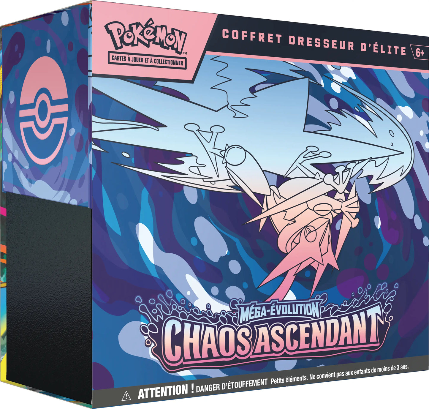 Coffret Dresseur d'Élite Pokémon ME04 Méga-Évolution Chaos Ascendant – vue gauche – version française