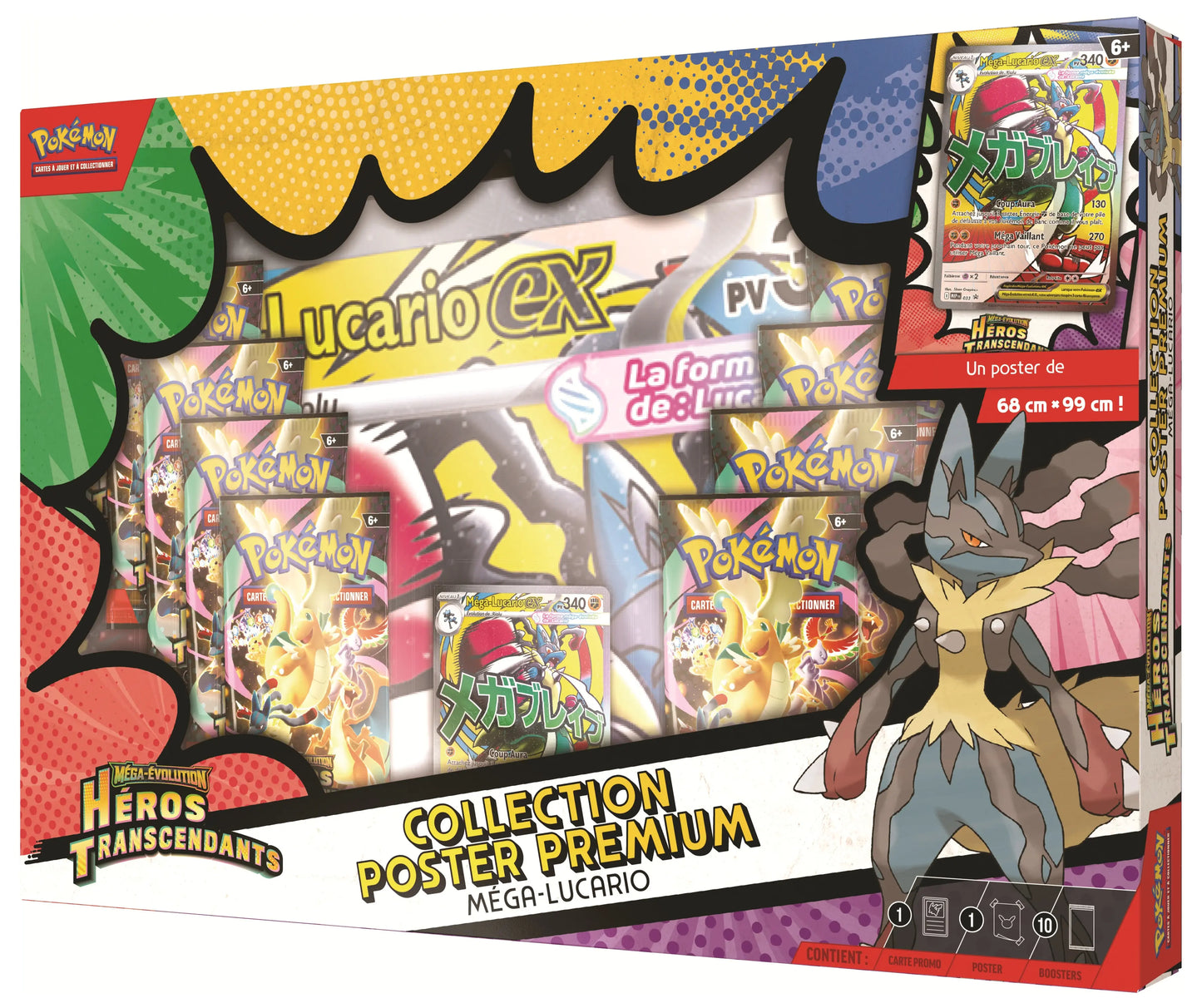 Collection Poster Premium Pokemon ME2.5 Méga-Lucario – Méga-Évolution Héros Transcendants JCC FR