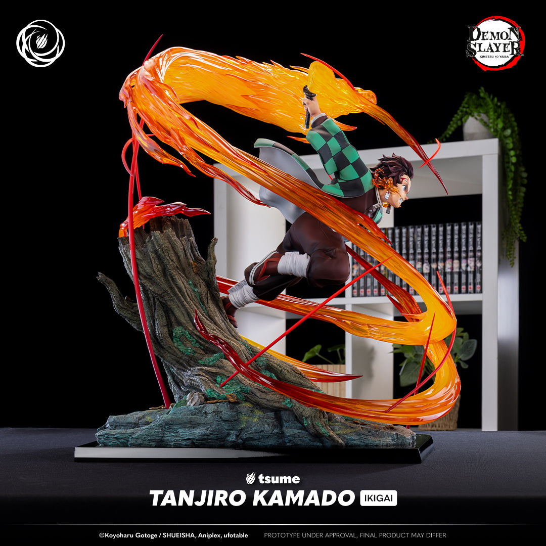 Figurine Tsume Tanjiro Kamado Ikigai Vue profil Détails Demon Slayer résine 1/6