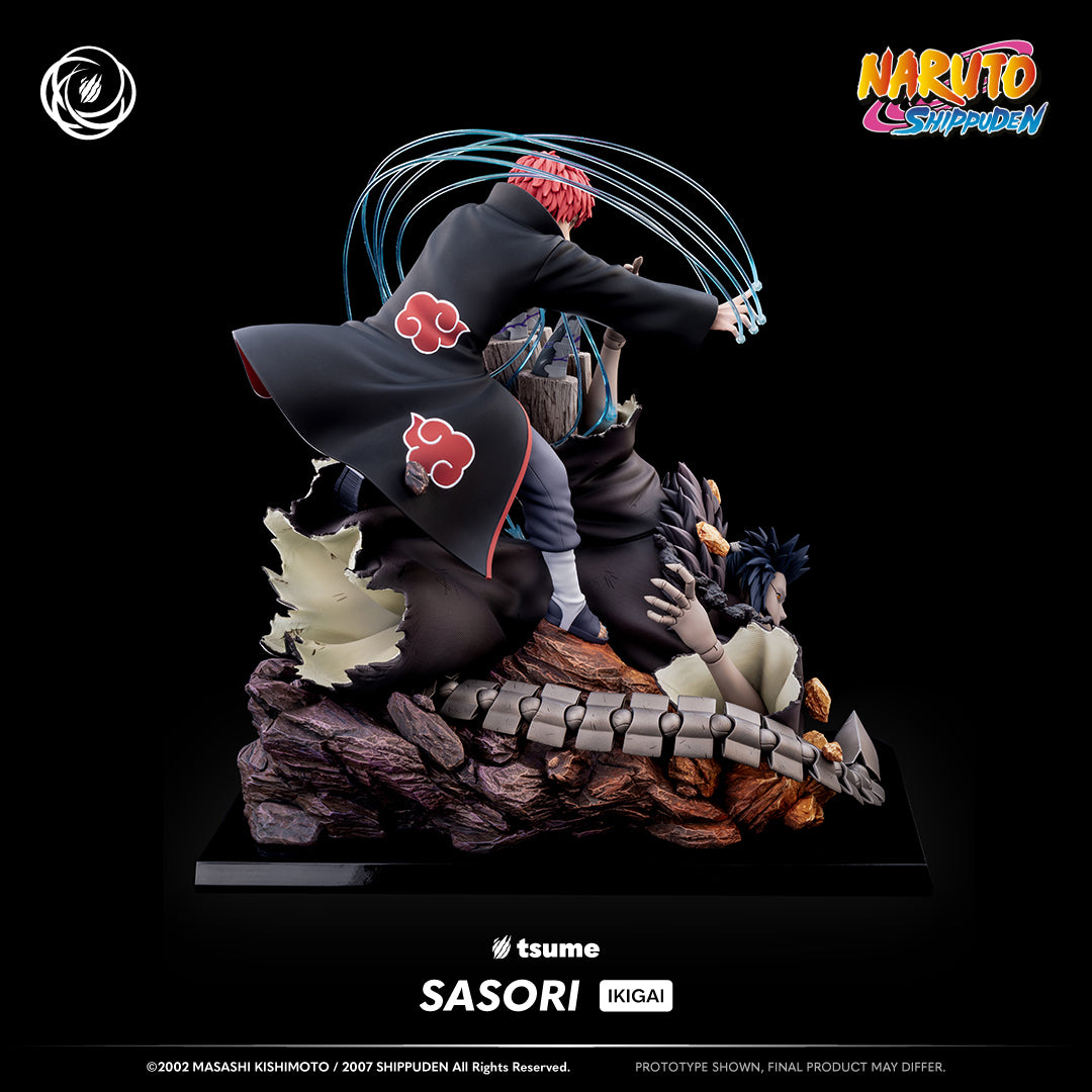 Figurine Tsume Sasori Ikigai vue latérale cape Akatsuki résine collector 1/6