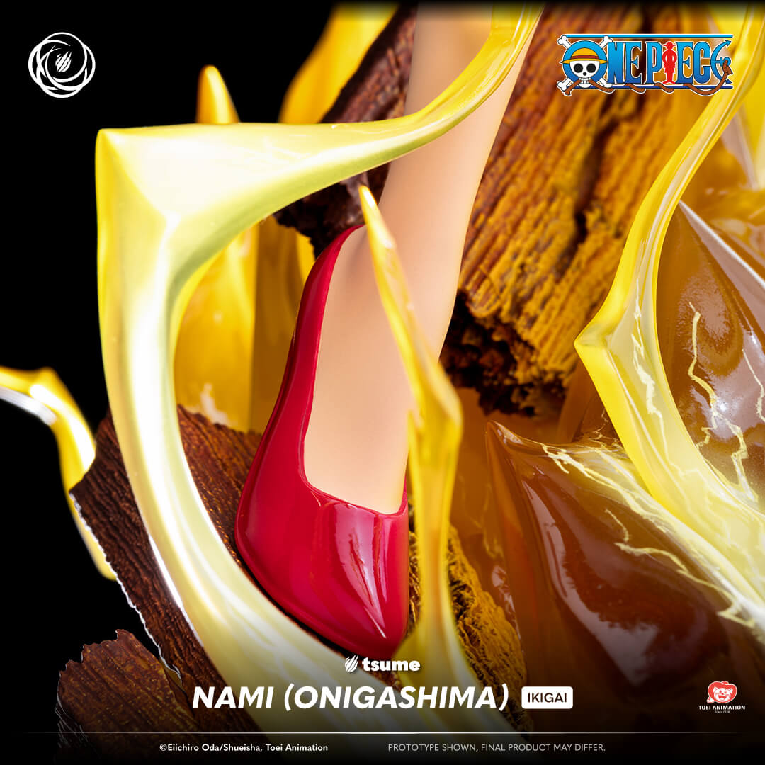 Figurine Tsume Nami Onigashima Ikigai gros plan chaussure détails peinture ONE PIECE 1/6
