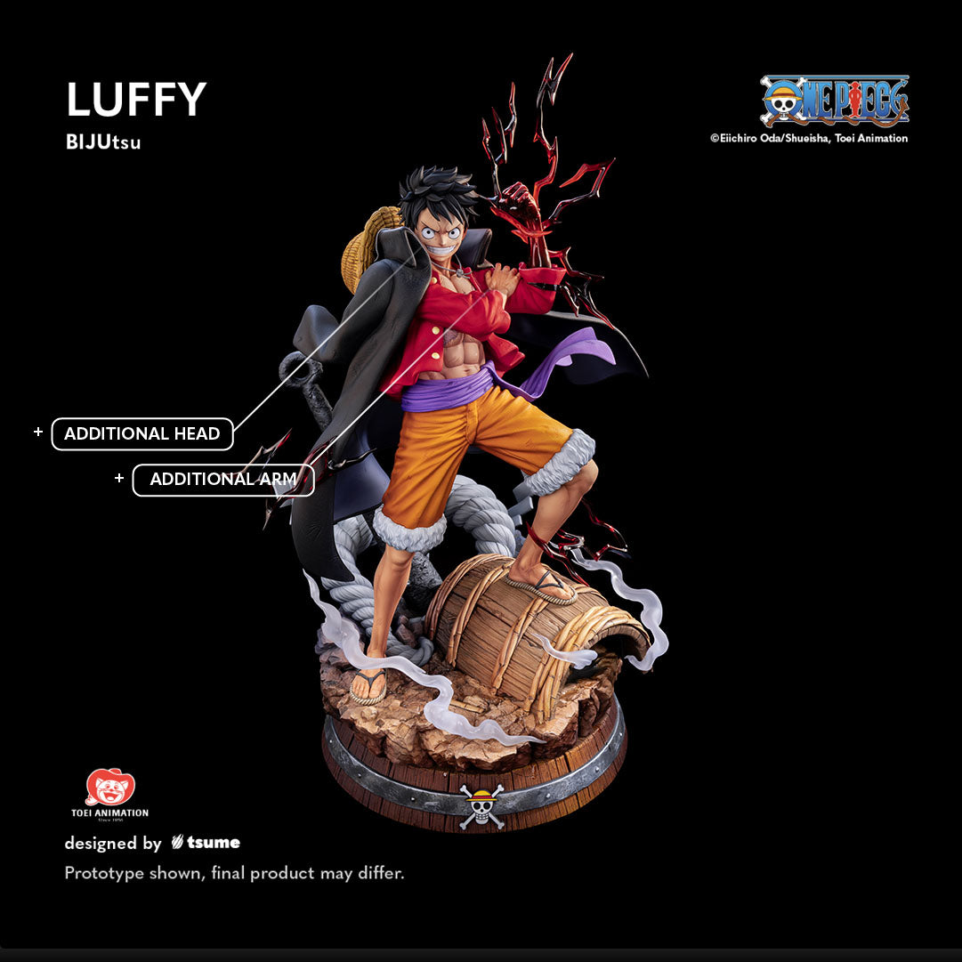 Figurine Tsume Luffy Bijutsu vue d'ensemble complète pièces additionnelles édition limitée 1/4