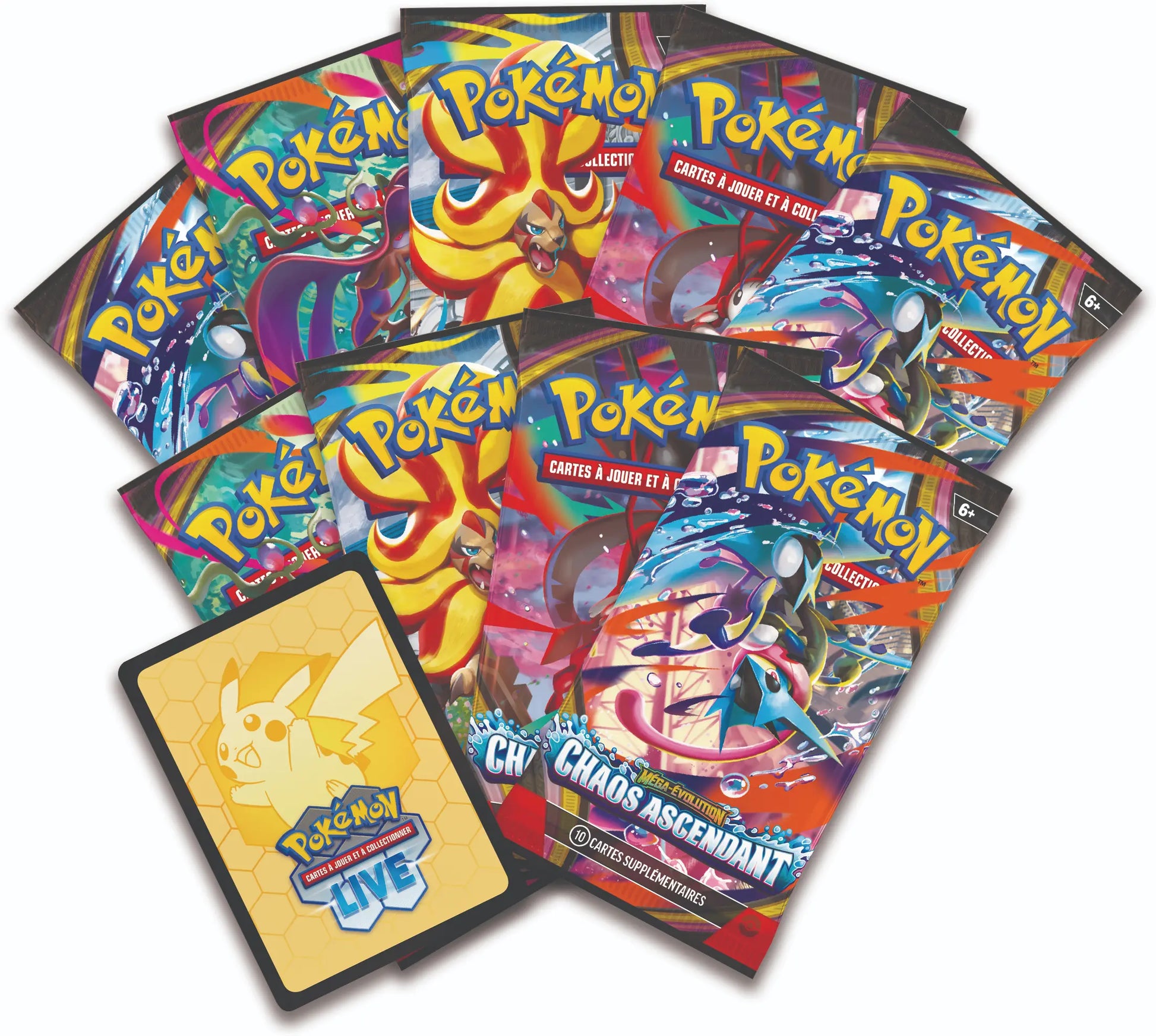 Boosters inclus (FR) Coffret Dresseur d'Élite Pokémon ME04 Chaos Ascendant – 9 boosters inclus – version française