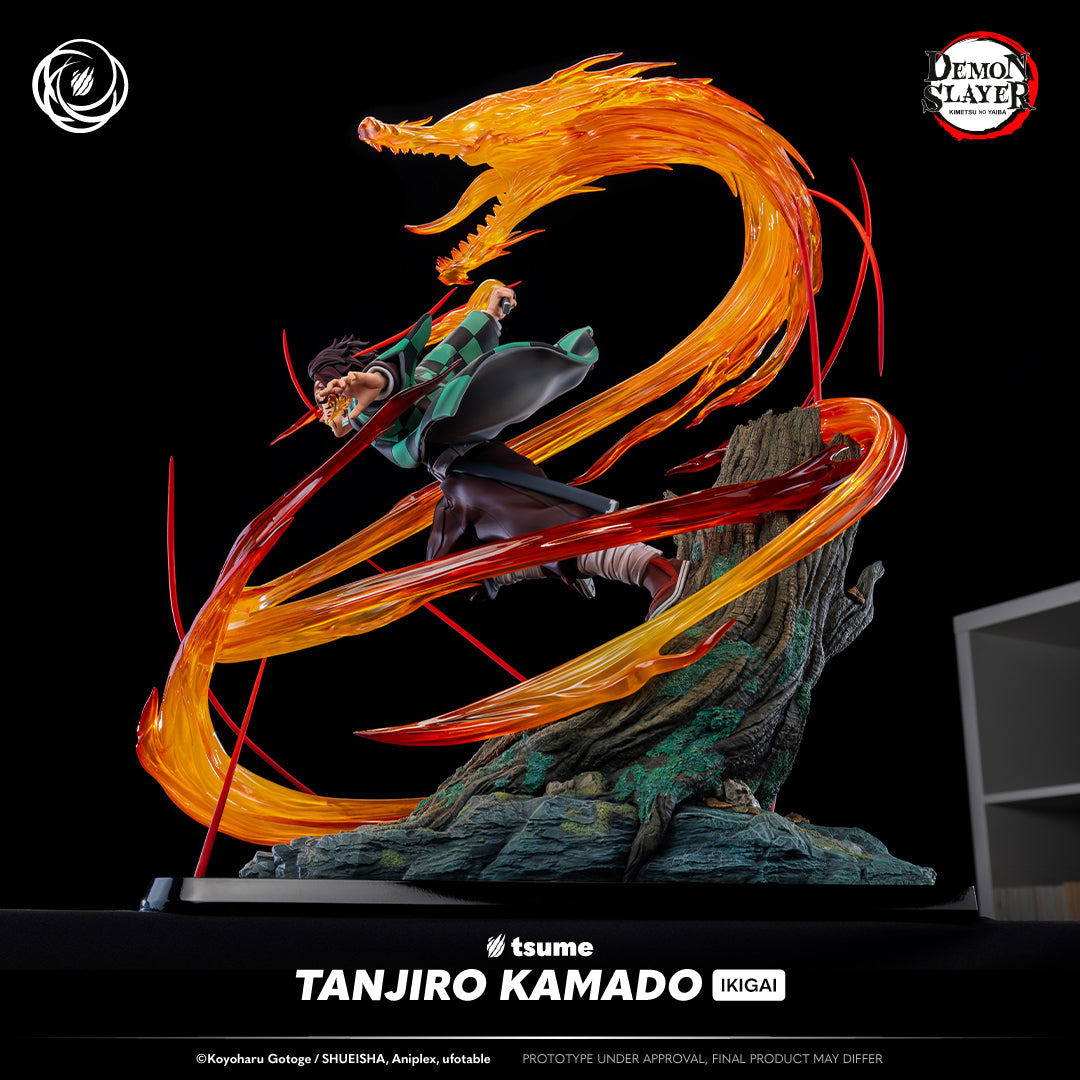 Figurine Tsume Tanjiro Kamado Ikigai vue de profil Demon Slayer résine 1/6 détails