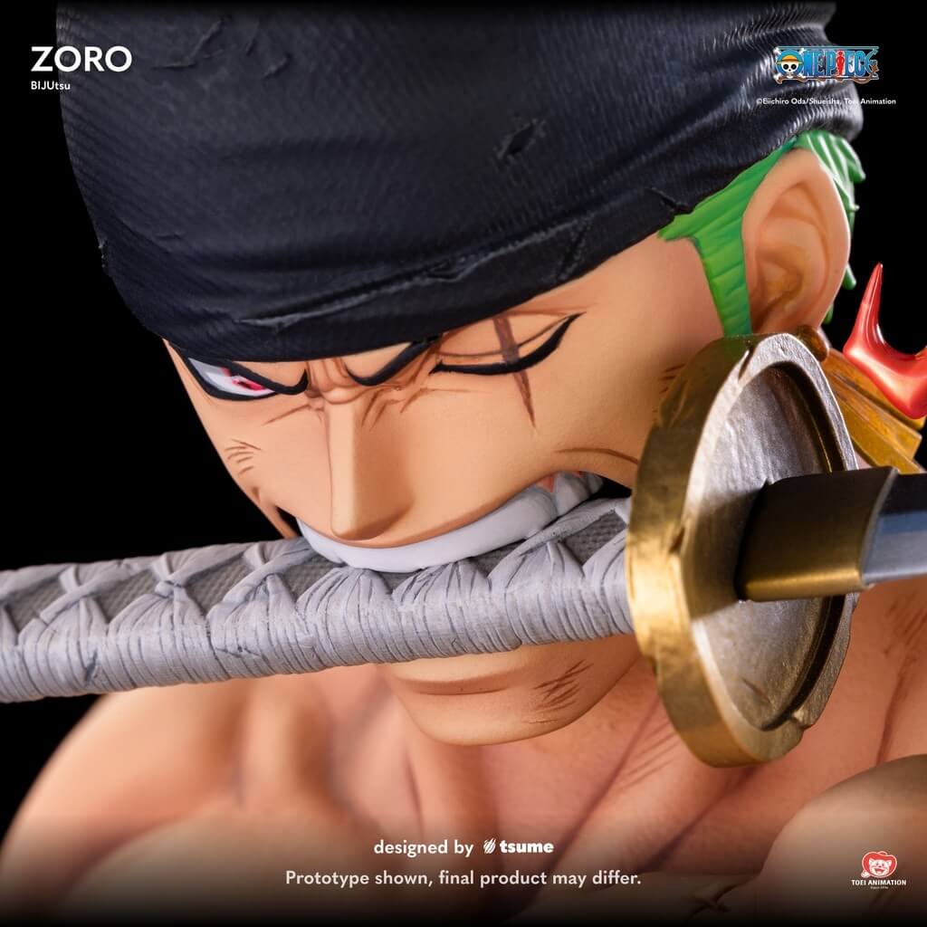 Figurine Tsume Roronoa Zoro Bijutsu vue détaillée visage expression déterminée ONE PIECE 1/4