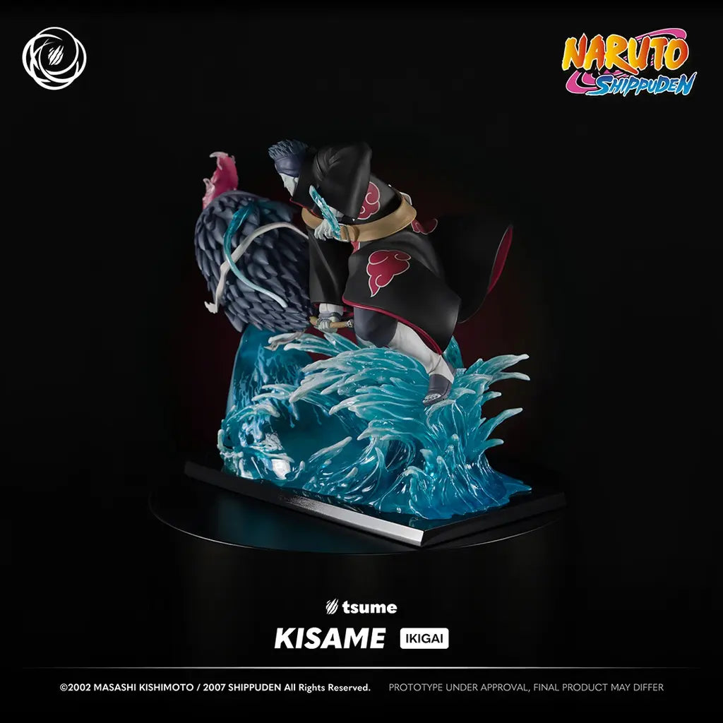 Statue Kisame Ikigai Tsume – vue 3/4 arrière, requin Suiton et Samehada gueule rouge sang – Naruto Shippuden 1/6