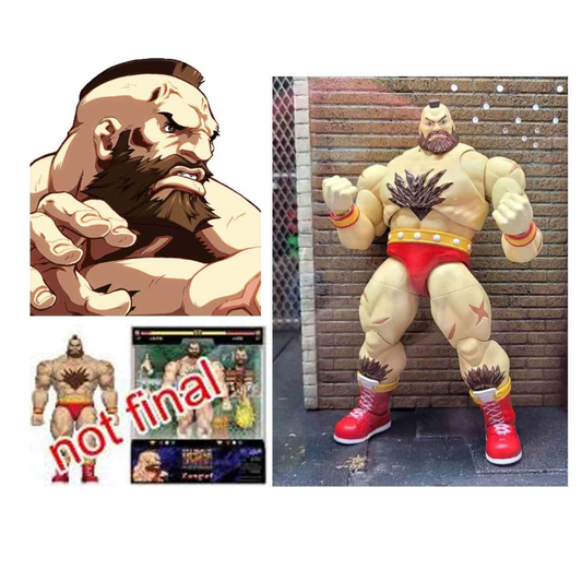 Figurine Street Fighter 2 Zangief échelle 1:12 Jada Toys avec accessoires et boîte arcade