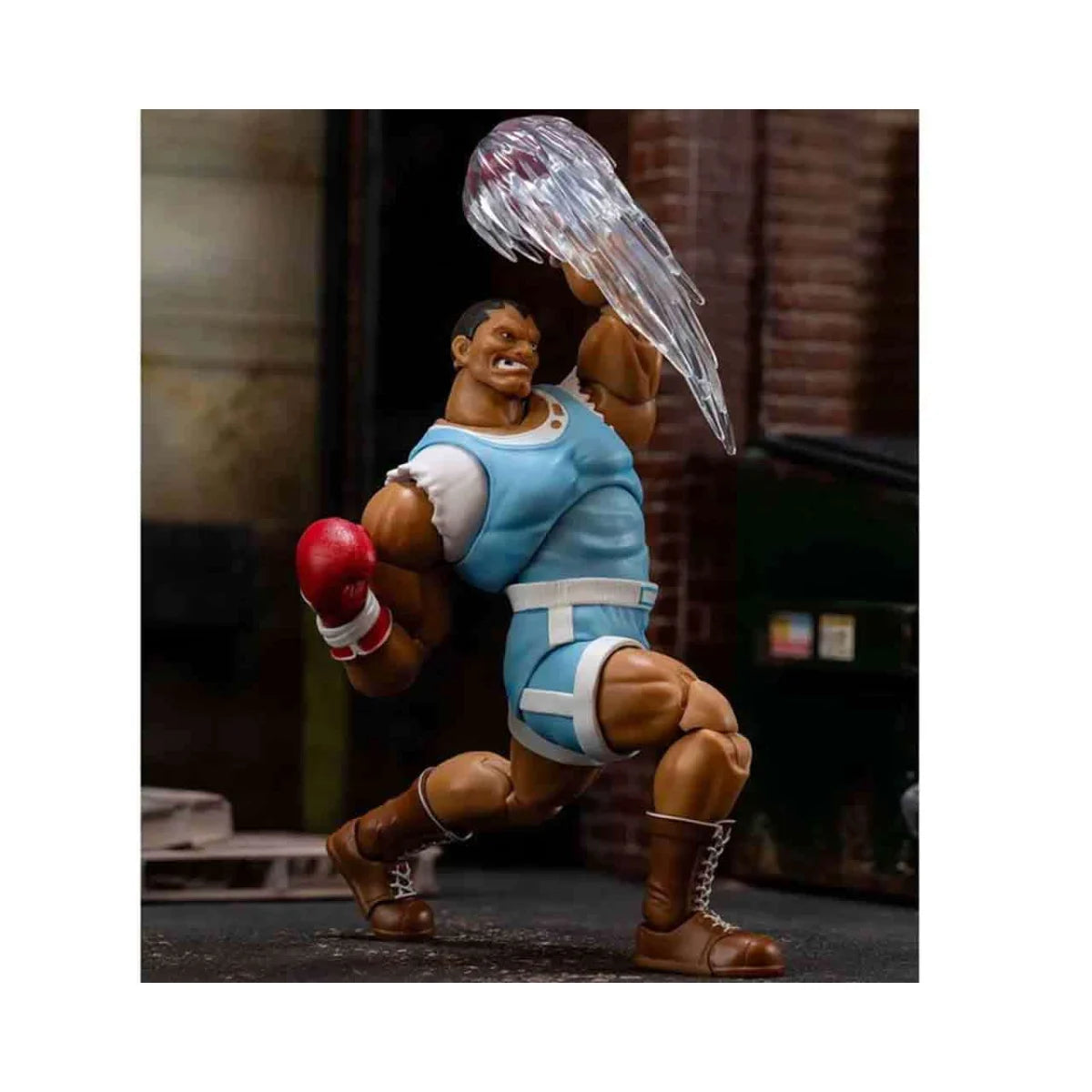 Figurine Balrog Street Fighter 2 - vue latérale avec accessoires