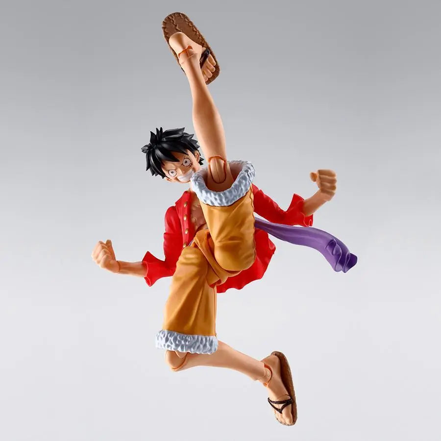 Figurine Luffy Raid on Onigashima SH Figuarts Bandai pose coup de pied dynamique One Piece