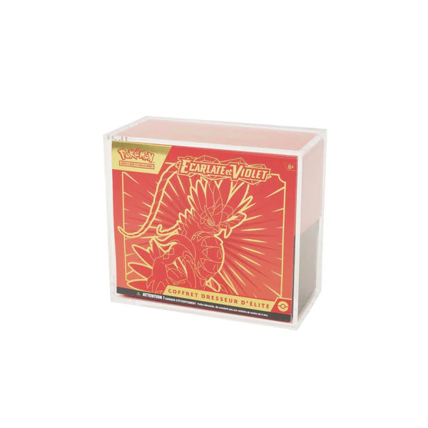 Display case acrylique Pokemon ETB - Protection collectionneurs avec couvercle aimanté TreasureWise